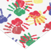 キッズハンドカラフルプリントパーティー テーブルクロス (アングル)