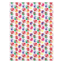 キッズハンドカラフルプリントパーティー テーブルクロス