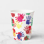 キッズハンドカラフルプリントパーティー 紙コップ (裏面)