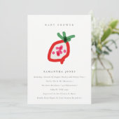 キッズハンドドローモダンドドラゴンフルーツ赤ちゃんシャワー 招待状 (スタンド正面)