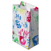 キッズハンドプリントデザイン スモールペーパーバッグ (正面アングル)