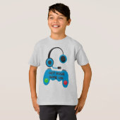 キッズハンドルTAGLESS® Tシャツでゲームをプレイ Tシャツ (正面フル)