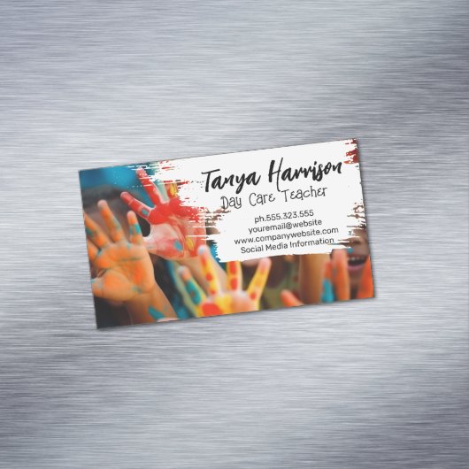 キッズハンド絵を描ズ |美術工芸品 マグネット名刺 (インサイチュ)