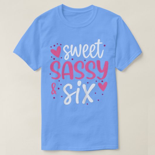 キッズハートスウィートサッシーとSi 6歳6Bir Tシャツ (デザイン正面)