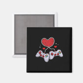 キッズハートビデオゲームコントローラーValentines Day Co マグネット (正面/裏面)