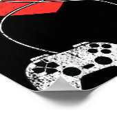 キッズハートビデオゲームコントローラーValentines Day Cu ポスター (角)