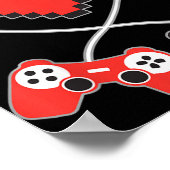 キッズハートピクセルアートビデオゲームコントローラーValenti ポスター (角)