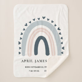 キッズハート赤面ブルーレインボーベビー誕生統計 シェルパブランケット