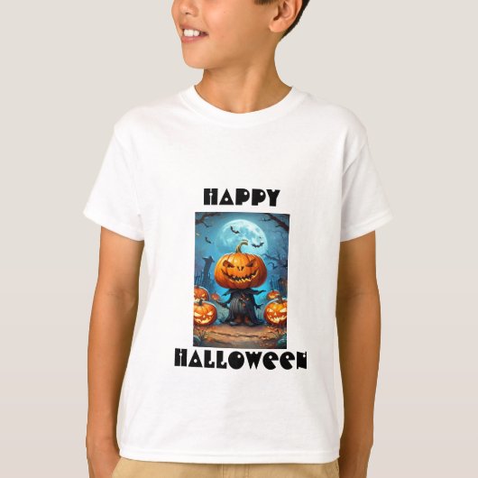 キッズハ不気味ロウィーンカボチャTシャツ Tシャツ (正面)