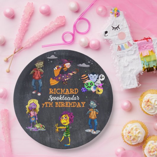 キッズハ不気味ロウィーンコスチューム誕生日紙プレート ペーパープレート (パーティー)