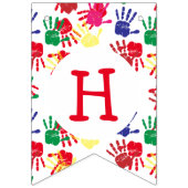 キッズハ絵を描ンドププリントハッピーバースデー バンティングフラッグ (第2の旗)