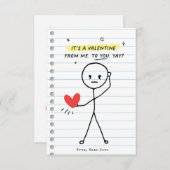 キッズバおもしろいレンタインデースティックフィギュアユーモアのカード 招待状 (正面/裏面)