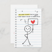 キッズバおもしろいレンタインデースティックフィギュアユーモアのカード 招待状 (正面/裏面)