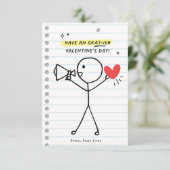キッズバおもしろいレンタインデースティックフィギュアユーモアのカード 招待状 (スタンド正面)