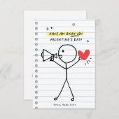 キッズバおもしろいレンタインデースティックフィギュアユーモアのカード 招待状 (正面/裏面)
