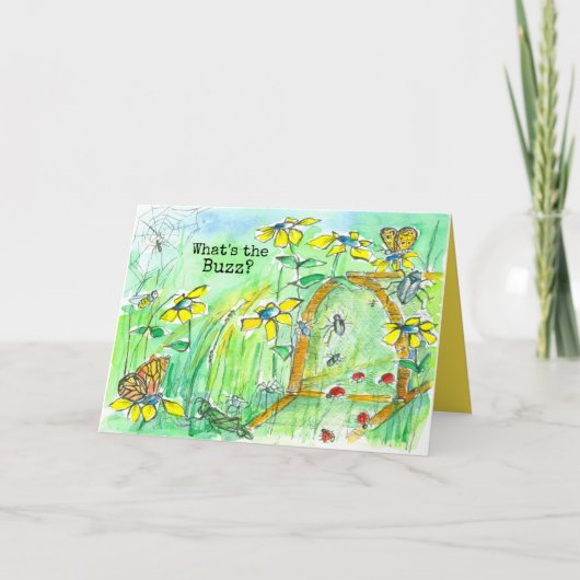 キッズバグボックス昆虫クモハッピーバースデー カード (正面)