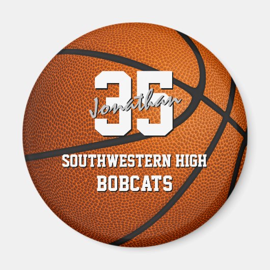 キッズバスケットボールのチームスポーツギフト マグネット (正面)