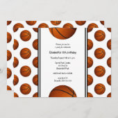 キッズバスケットボールスポーツ誕生日_チームパーティー 招待状 (正面/裏面)