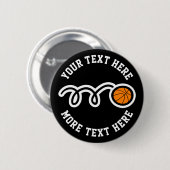 キッズバスケットボールバースデーパーティーの好意名前をカスタムする 缶バッジ (正面&裏面)