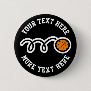 キッズバスケットボールバースデーパーティーの好意名前をカスタムする 缶バッジ