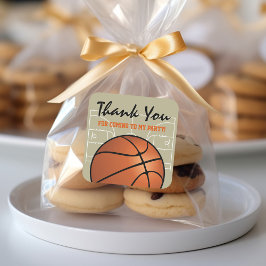 キッズバスケットボールバースデーパーティー スクエアシール