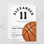 キッズバスケットボールバースデーパーティー 招待状 (正面)