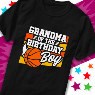 キッズバスケットボールパーティーおばあちゃん誕生日ボーイ Tシャツ