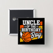 キッズバスケットボールパーティーアンクルオブザバスケットボール誕生日ボーイ 缶バッジ (正面&裏面)
