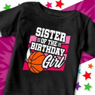キッズバスケットボールパーティーシスターの誕生日ガール ベビーTシャツ