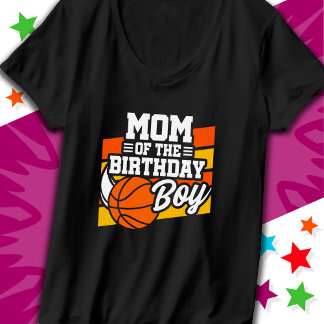 キッズバスケットボールパーティーママの誕生日ボーイ Tシャツ