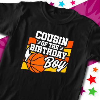 キッズバスケットボールパーティー誕生日少年のいとこ Tシャツ