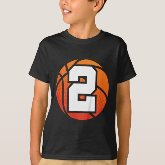キッズバスケットボール誕生日番号2 for 2年Ol Tシャツ (正面)