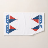 キッズバスルームのタオルのセット – 赤/青のセーリングボート バスタオルセット (ハンドタオル)