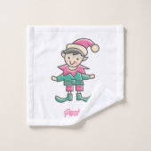 キッズバスルームパーソナライズされたデコールホリデークリスマス バスタオルセット (ウォッシュタオル)