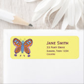 キッズバタフライカラフルキッズパーティー ラベル (インサイチュ)