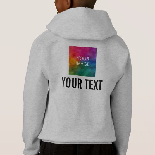 キッズバックプリントフード付きスウェットシャツ衣料品プルオーバー (裏面)