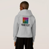 キッズバックプリントフード付きスウェットシャツ衣料品プルオーバー (裏面フル)