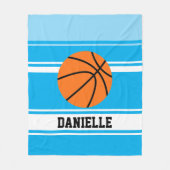 キッズバパーソナライズされたスケットボール フリースブランケット (正面)