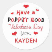 キッズバパーソナライズされたレンタインデー治療 ラウンドシール (正面)