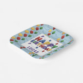 キッズバルーンカラフルハッピーバースデー紙プレート ペーパープレート (傾斜あり)