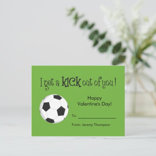 キッズバレンタインデーのカード – サッカーの愛 シーズンポストカード (スタンド正面)