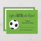 キッズバレンタインデーのカード – サッカーの愛 シーズンポストカード (正面/裏面)