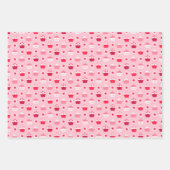 キッズバレンタインデーハートカップケーキガロール ラッピングペーパーシート (正面)