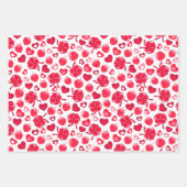 キッズバレンタインデーハートチョコイチゴ ラッピングペーパーシート (正面2)