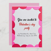 キッズバレンタインデーパーティの招待状カード 招待状 (正面/裏面)