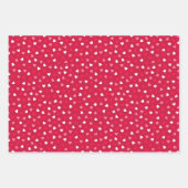 キッズバレンタインデー小さなハート赤い白ピンク ラッピングペーパーシート (正面2)