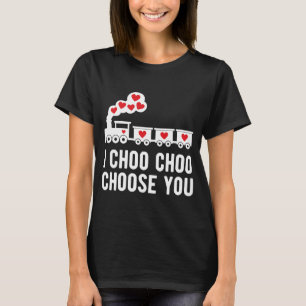 キッズバレンタインデー朝王電車のハートボー Tシャツ