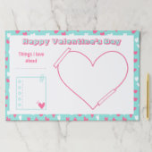 キッズバレンタインラージティアウェイ紙ランチョンマット ペーパーパッド (インサイチュ)