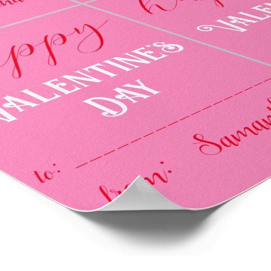 キッズバレンタイン印刷可能カスタムプリントまたはダウンロード ポスター (角)