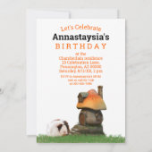 キッズバースデーパーティーギニアピッグマッシュルームハウス 招待状 (裏面)